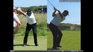 Jon Rahm golf swing  Long Iron faceon amp downtheline July 2017 [upl. by Togram]