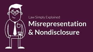 Misrepresentation and Nondisclosure  Contracts  Defenses amp Excuses [upl. by Karolina457]