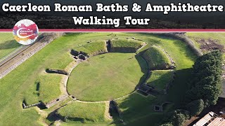 CAERLEON ROMAN BATHS amp AMPHITHEATRE WALES  Walking Tour  Pinned on Places [upl. by Bolt847]