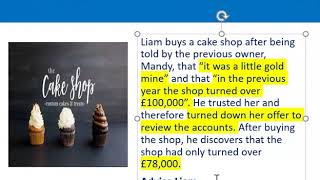 How to apply misrepresentation Liam cupcake scenario [upl. by Yelyr]