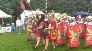 Roman Reenactment at the Amphitheatre in Caerleon Marching In [upl. by Englebert]