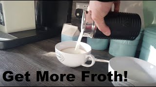 How to Get More Froth from Your Nespresso Coffee Aeroccino  Nespresso tips and help [upl. by Leorsiy]