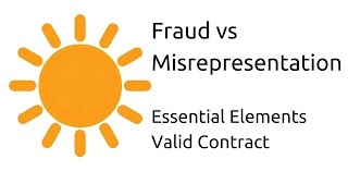 Fraud vs Misrepresentation  Other Essential Elements of a Valid Contract  CA CPT  CS amp CMA [upl. by Collum]