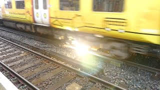 Merseyrail 507 009 making arcs at Birkdale station [upl. by Nylirrehs]